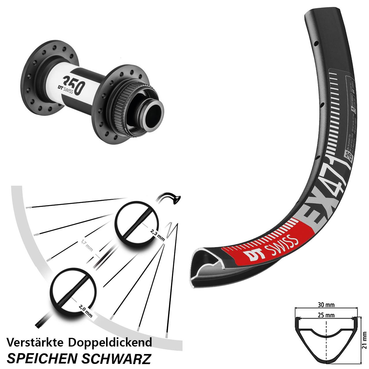 Disc Laufrad 26 Zoll DT Swiss EX471-350 15x110 Boost