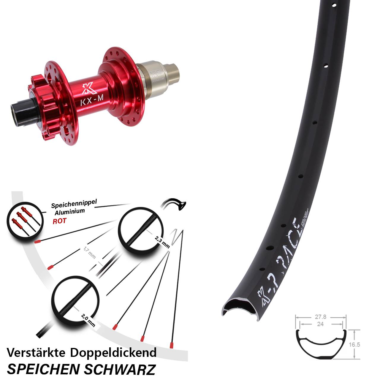 Disc Laufrad KX-MR Race rot XD 11-12 fach 12x142
