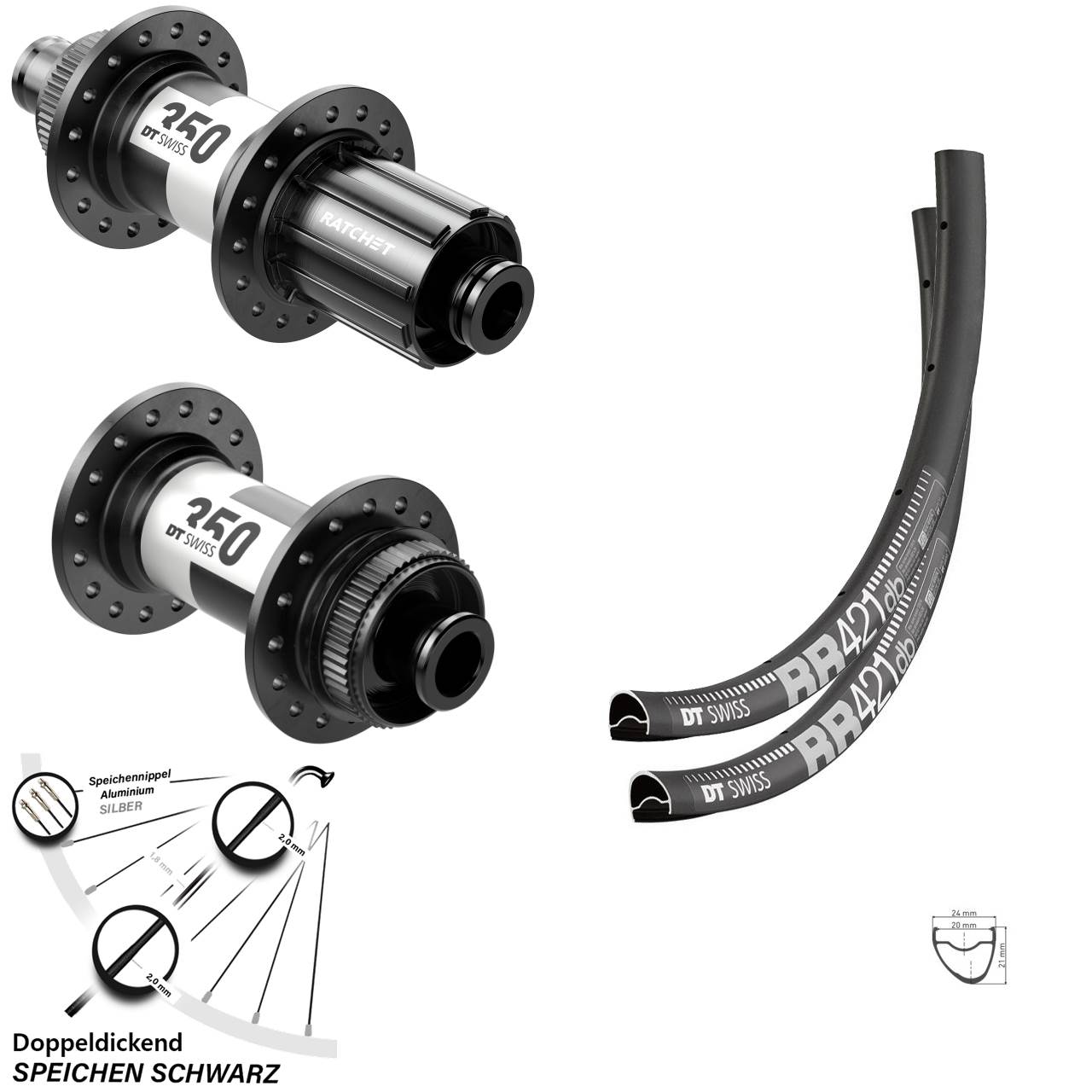 Road Disc 28 Zoll Laufradsatz RR 421 DT Swiss 350 Steckachse Centerlock Shimano 11-fach