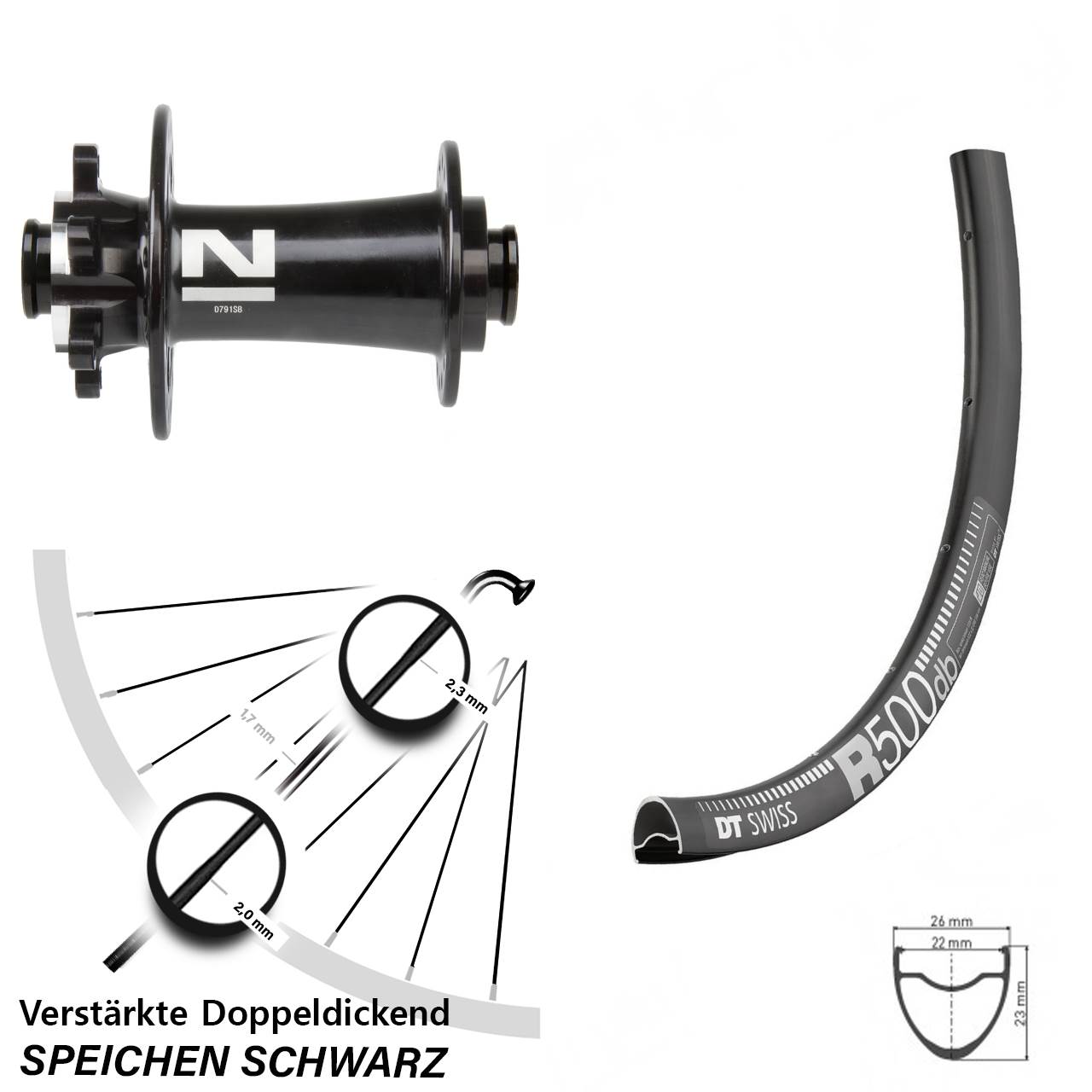 Vorderrad 6-Loch 29 Zoll DT Swiss R 500 Novatec D791 12x100