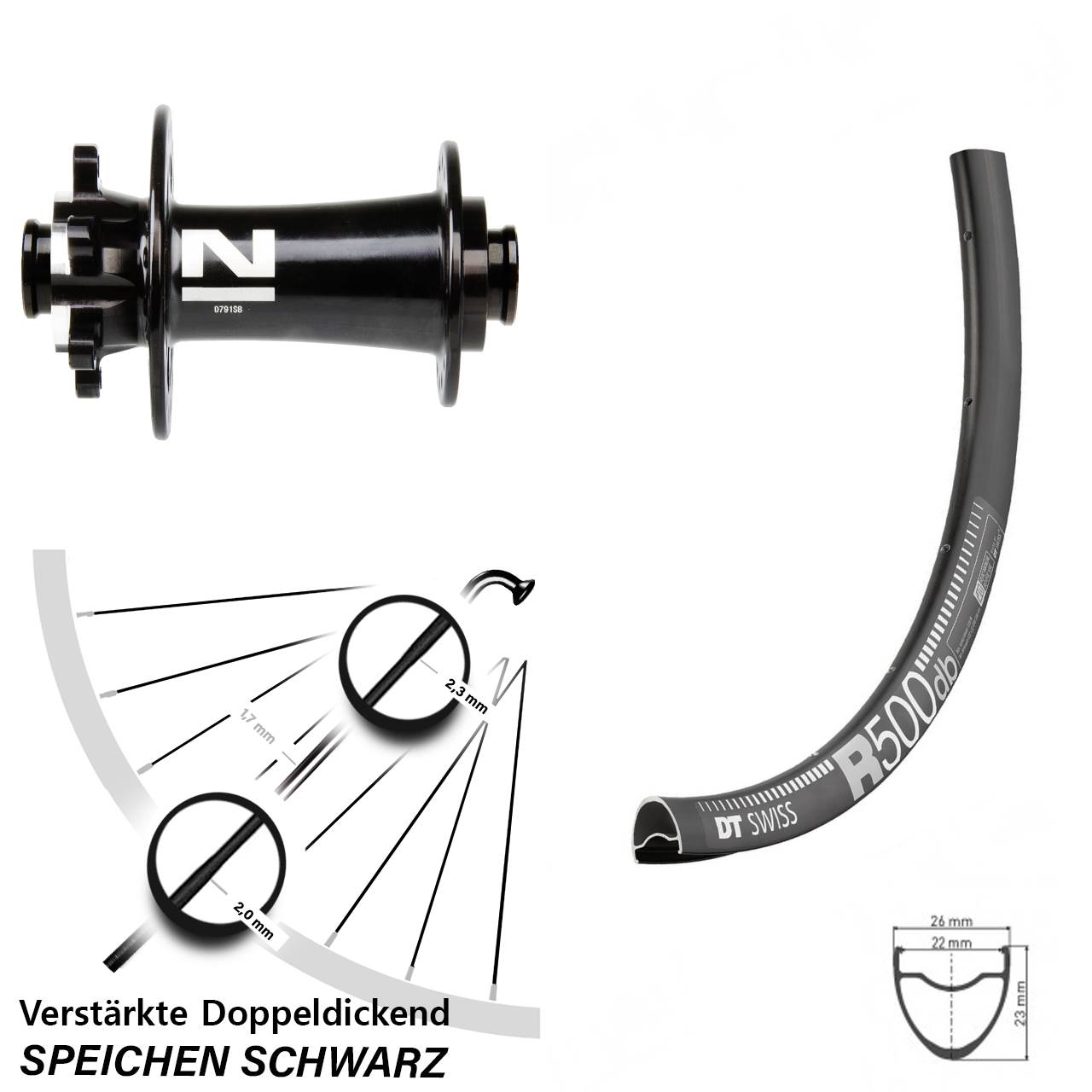 Vorderrad 6-Loch 29 Zoll DT Swiss R 500 Novatec D791 12x100
