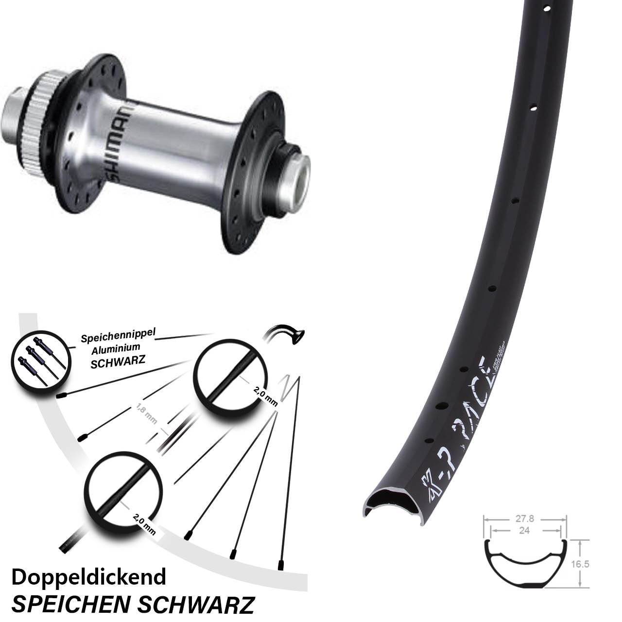 Disc Vorderrad 12x100 28-29 Zoll KX-R Race Shimano HB-RS770