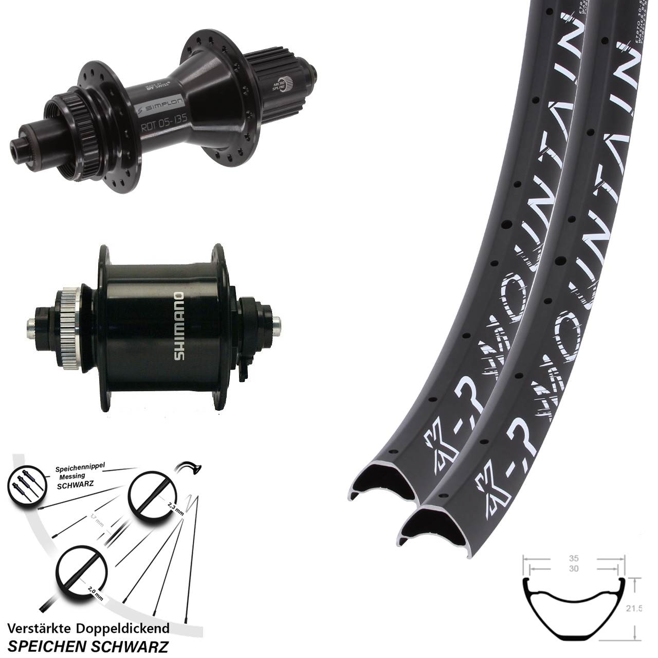 KX R Mountain DT Swiss 370 Hybrid Shimano UR700 27,5-29 Zoll Micro Spline