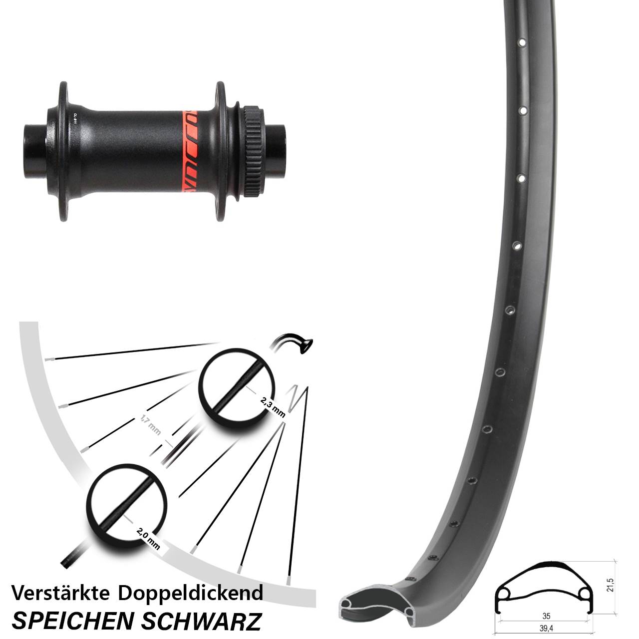 Ambrosio E35 Formula CL-811 29 Zoll Vorderrad Centerlock 15x110 Boost