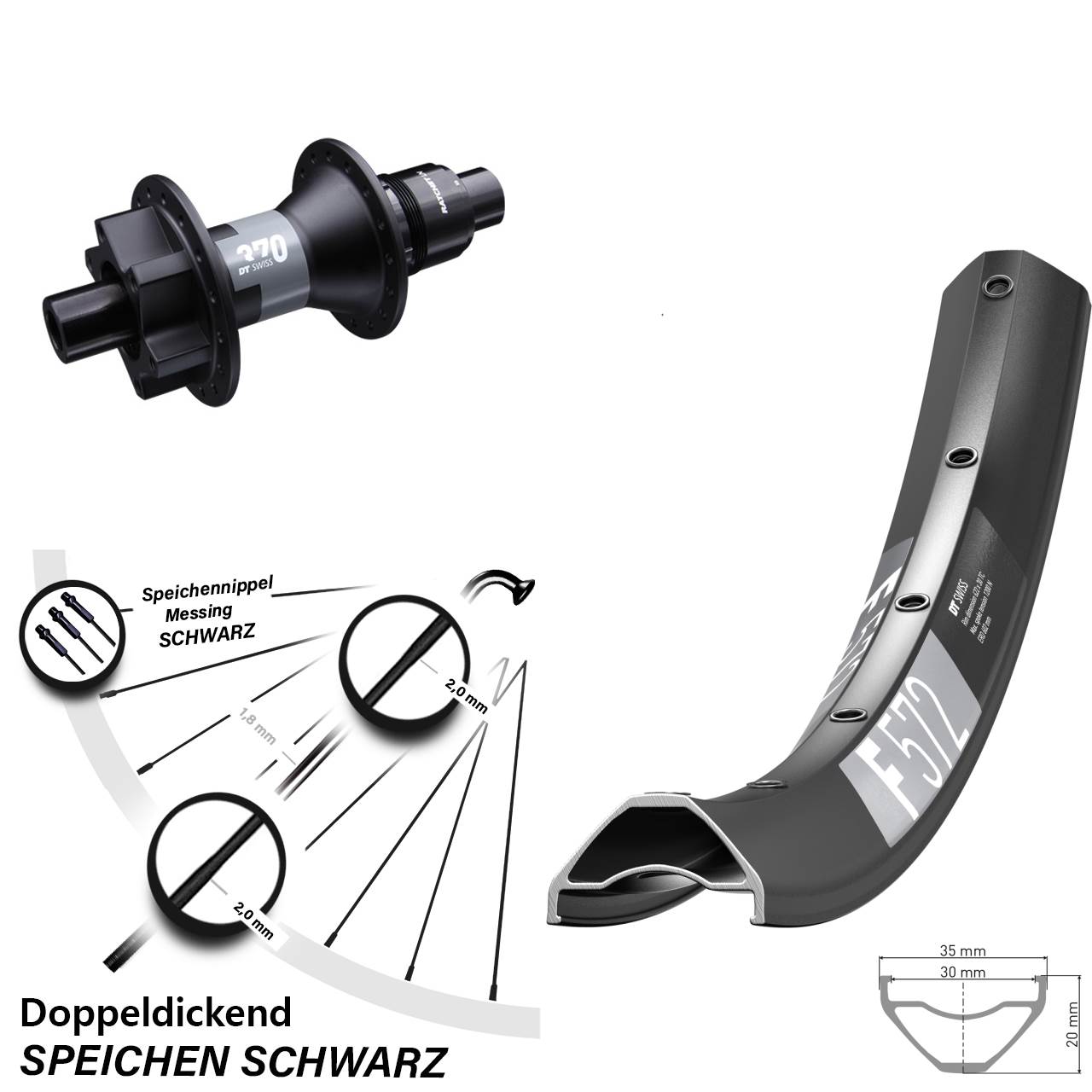 Disc Laufrad 29 Zoll DT Swiss F572-370 SRAM XD 12x142