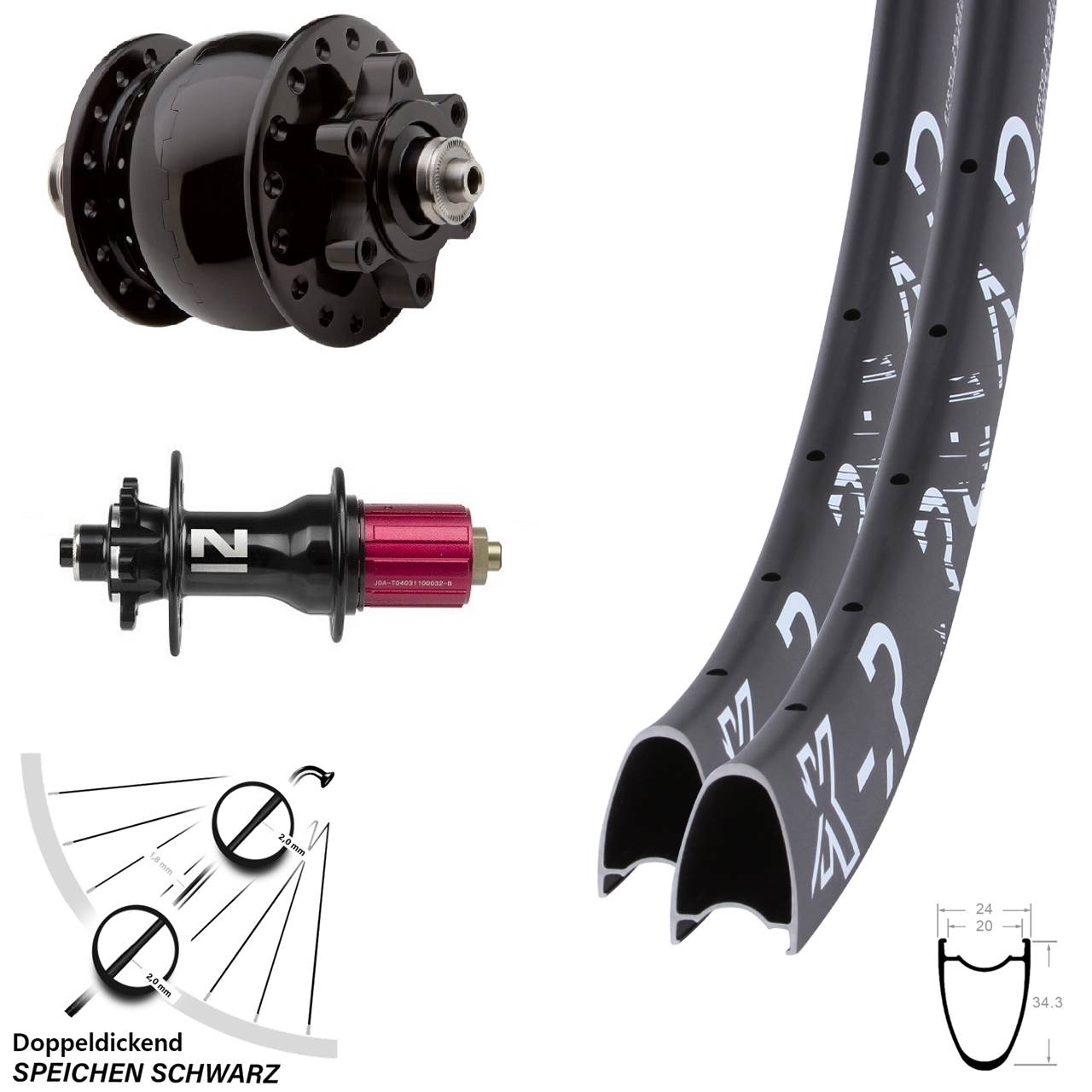 KX-R Road Novatec D792SB Disc 6-Loch SON 28 Zoll Laufradsatz QR 8-12 fach HG