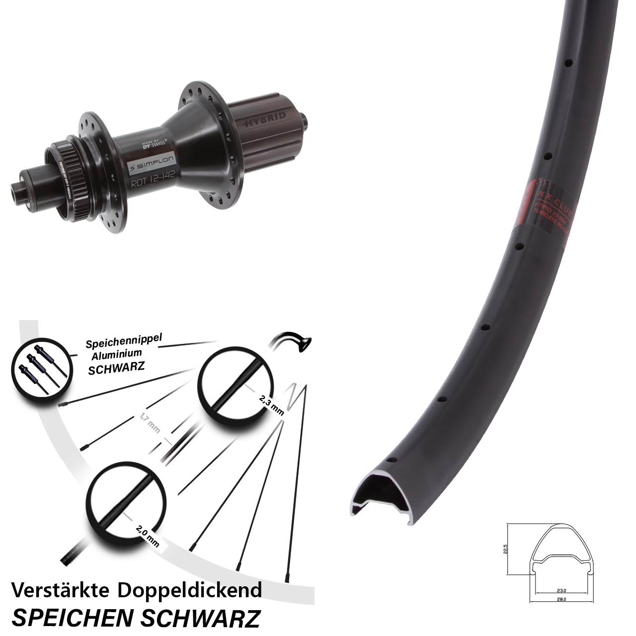 Disc Hinterrad 650B KX Clue DT Swiss 370 Hybrid 8-11 fach HG QR