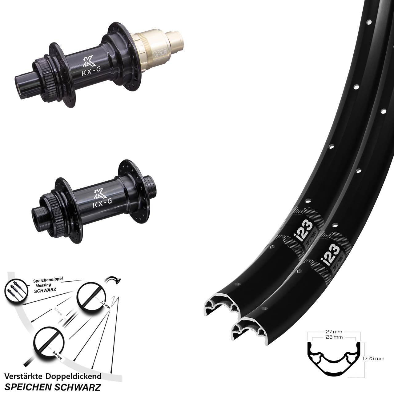 Centerlock Laufradsatz 28-29 Zoll WTB i23 ST KX-G SRAM XDR 12x100/142
