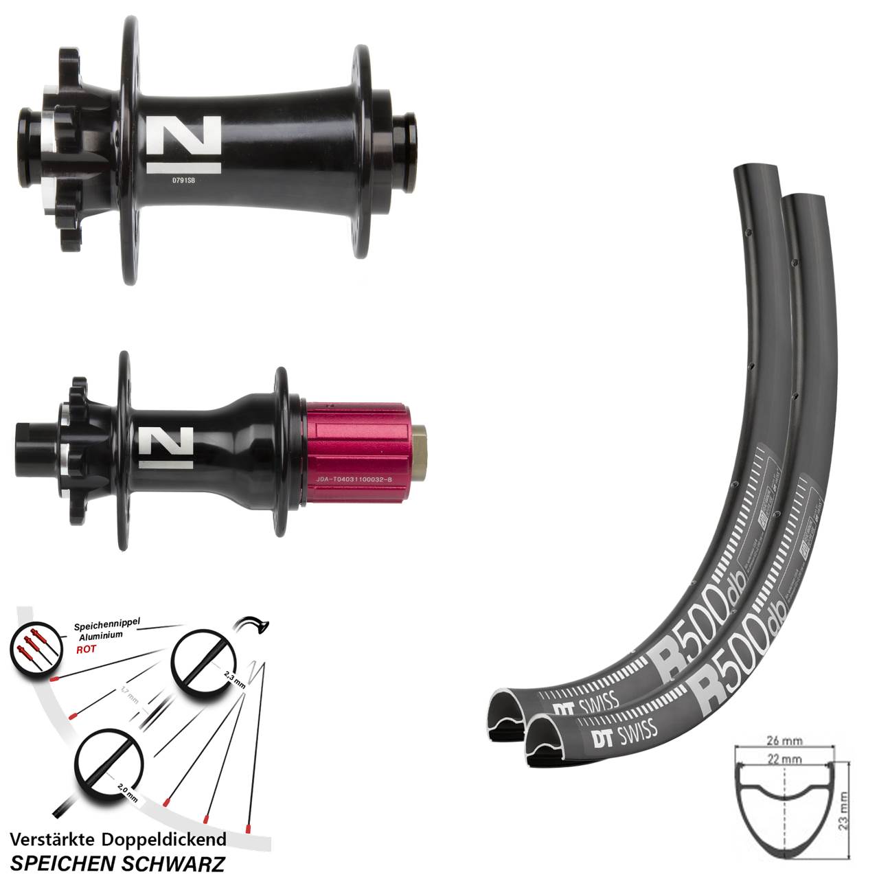 Laufradsatz 28-29 Zoll DT Swiss R 500 Novatec D719-D792 Disc 6-Loch 8-12 fach 12x100/142