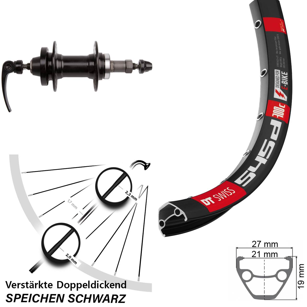 6-Loch Hinterrad 26 Zoll DT Swiss 545d Novatec Schraubkranz für Schnellspanner