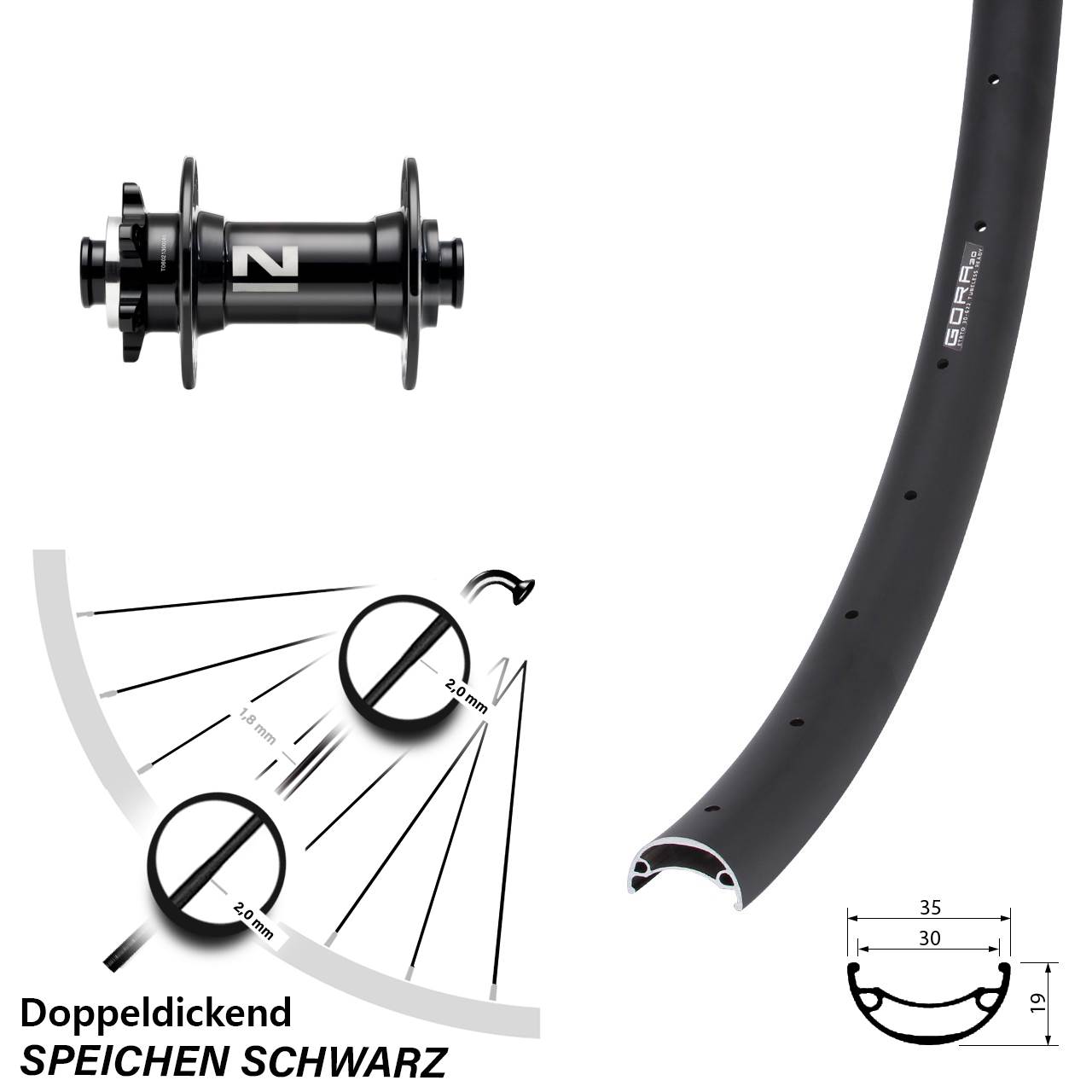29 Zoll Gora 30 Novatec D041 Disc Laufrad 15x110 Boost