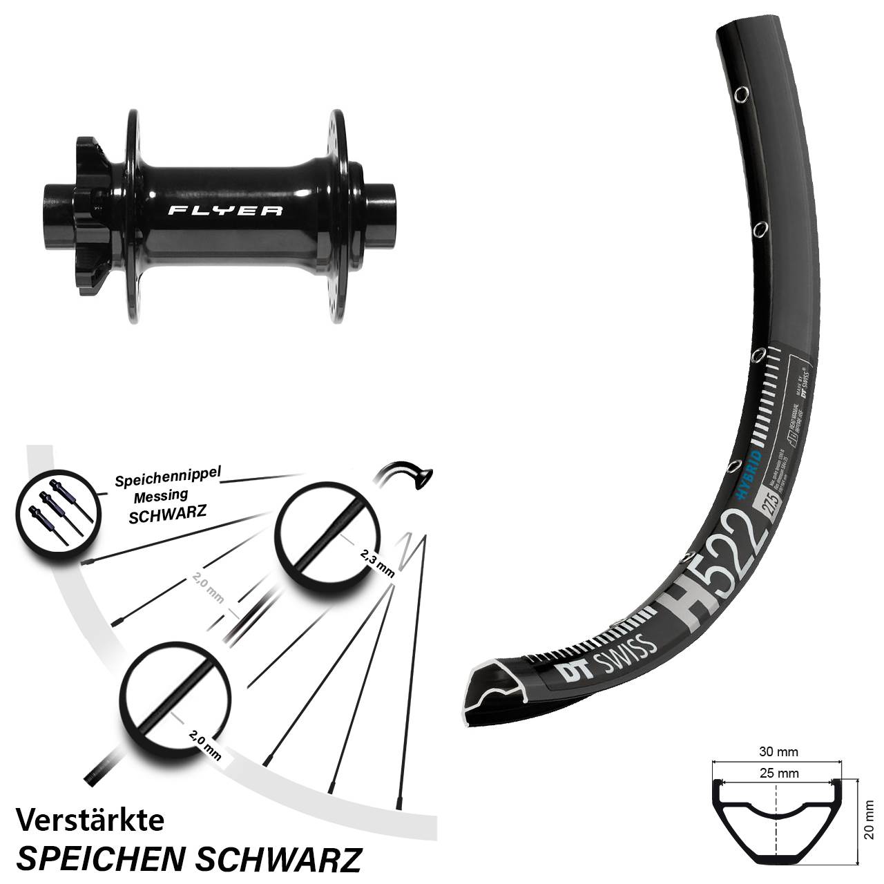 Formula Boost DC-711 DT Swiss H 522 Vorderrad 29 Zoll für Steckachse