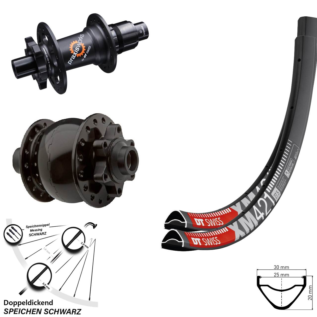 Disc Laufradsatz 29 Zoll DT Swiss XM 421 350 SON 28 XD 15x100 12x142