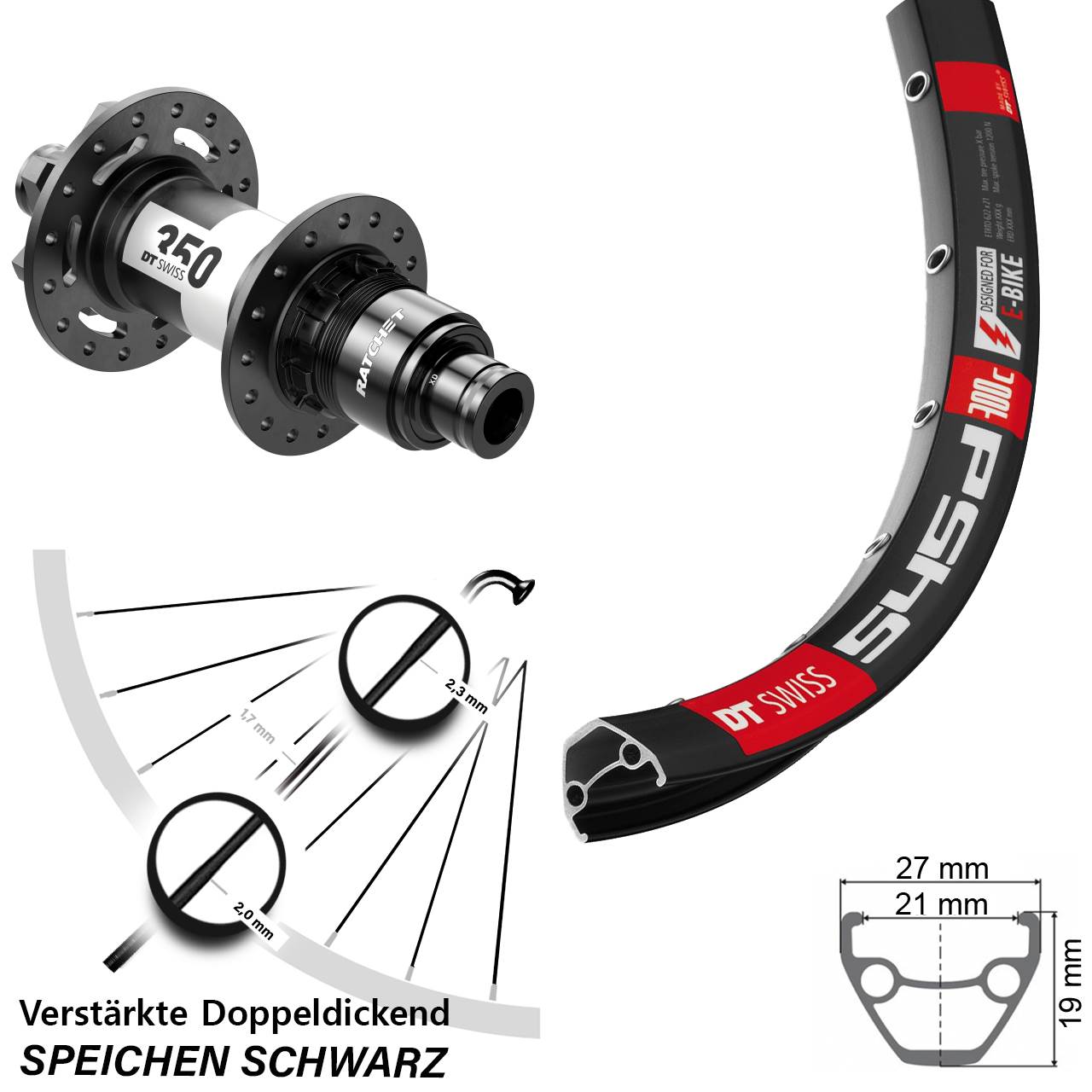 Hinterrad 6-Loch 26 Zoll DT Swiss 545-350 XD 11-12 fach 12x142