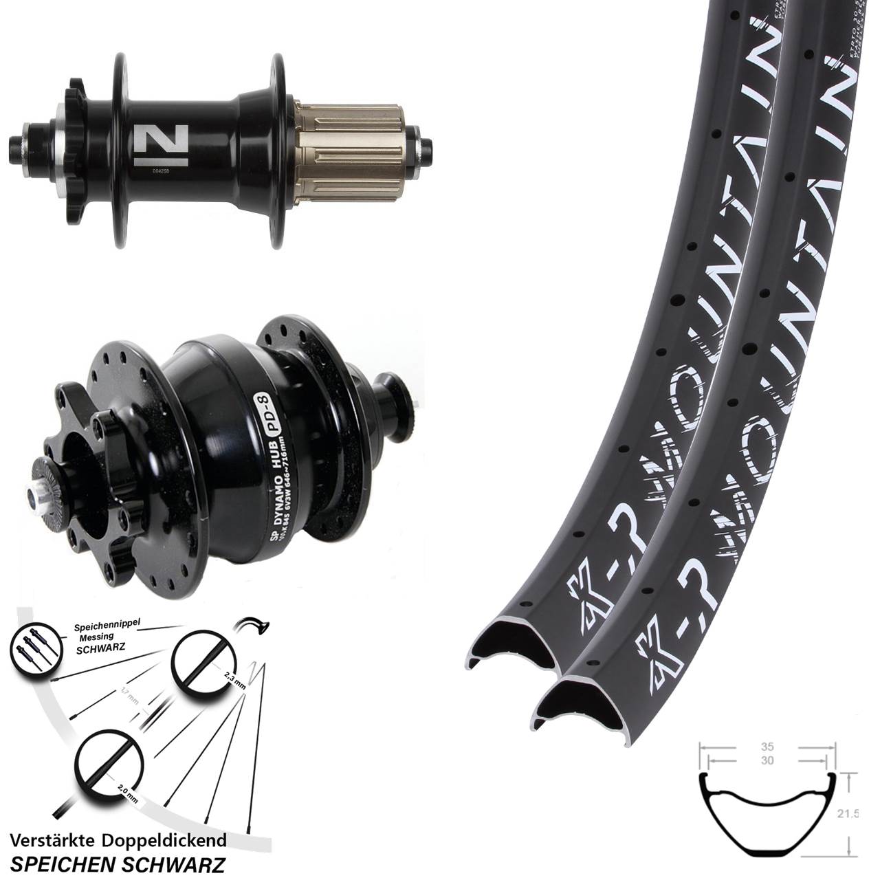 Laufradsatz 6-Loch 29 Zoll KX-R Mountain Novatec D042 SP PD-8 8-11 fach HG QR