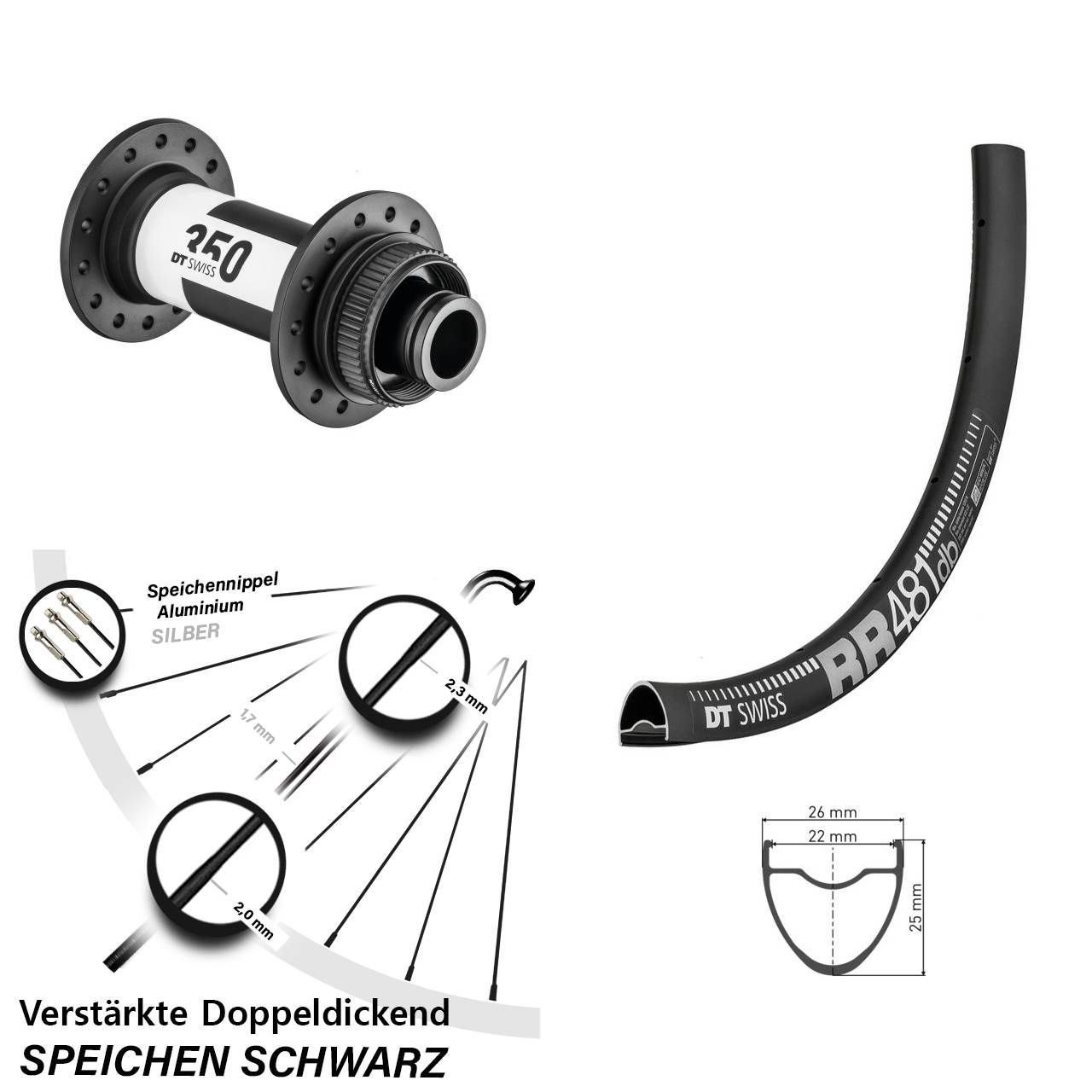 DT Swiss RR 481 DT Swiss 350 28 Zoll Disc Laufrad 15x110 Boost