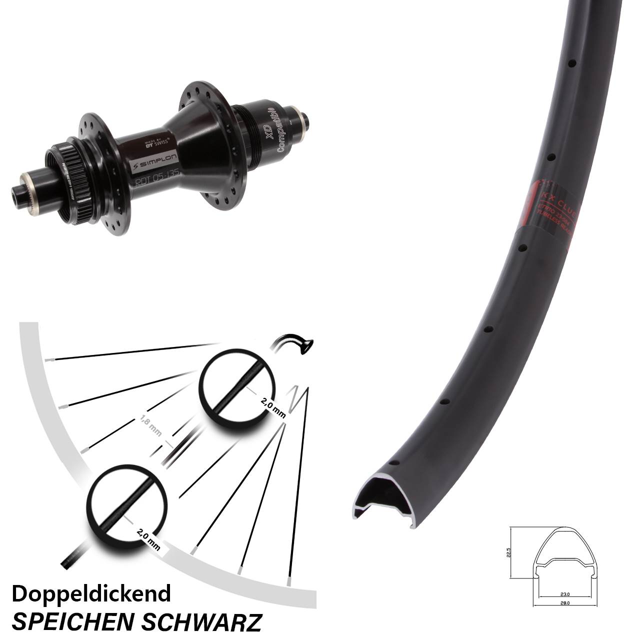 KX Clue DT Swiss 370 650B Disc Hinterrad QR XD