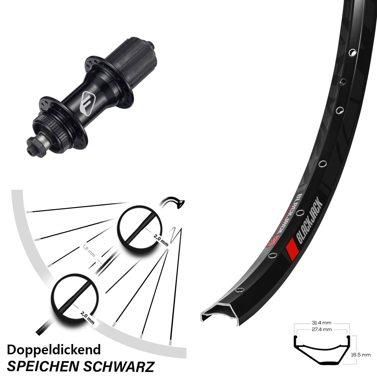 Centerlock Hinterrad QR 29 Zoll Rodi Ready 27 Formula CL-52 8-11 fach