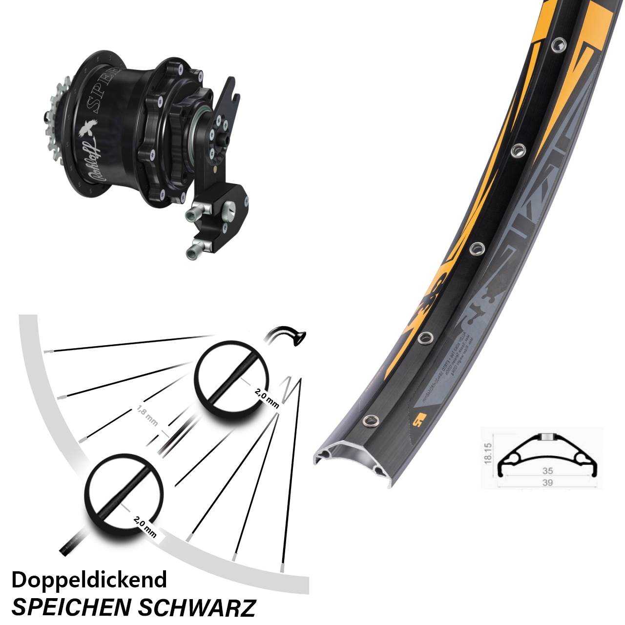 27,5 Zoll Rodi TRYP 35 Rohloff Speedhub CC DB OEM2 Tandem