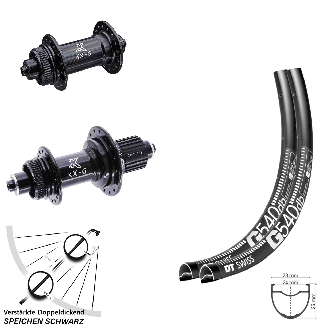 Disc Laufrad-Satz 650B DT Swiss G 540 KX-G Shimano Micro Spline QR