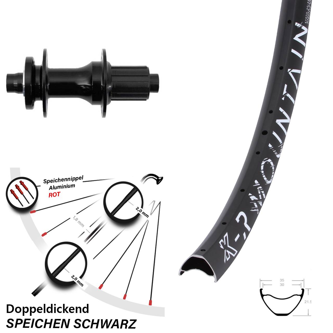 Disc Laufrad 27,5 Zoll KX-R Mountain Fastace 8-12 fach 12x148