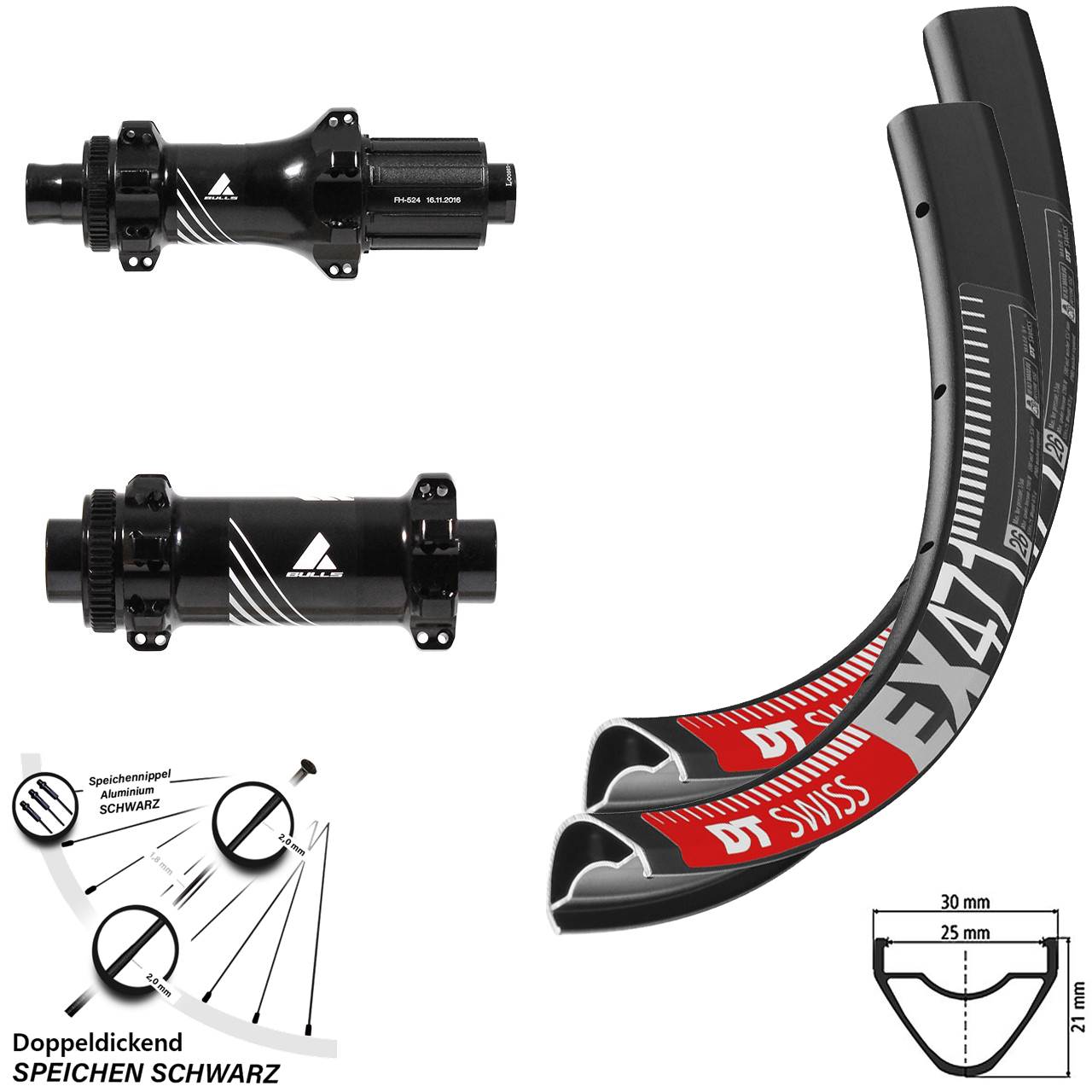 27,5 Zoll Laufradsatz Boost DT Swiss EX 471 Formula Centerlock 110/148 mm