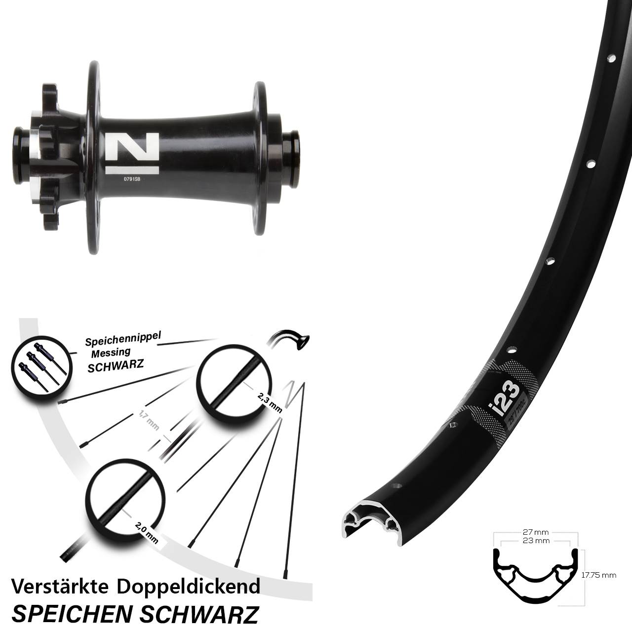 WTB i23 ST Novatec D791 29 Zoll Vorderrad 6-Loch 12x100