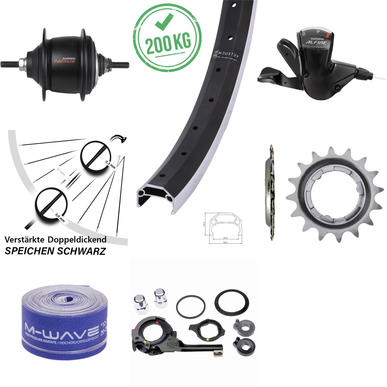 Hinterrad 20 Zoll KX Industry Shimano Nexus 8 Gang Premium