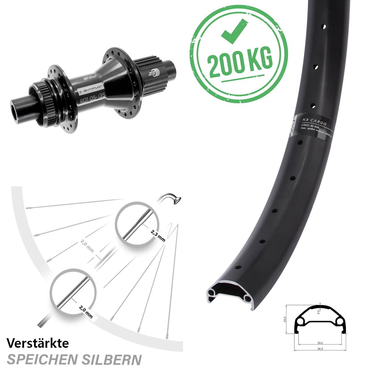 Centerlock Hinterrad 27,5 Zoll KX Cargo DT Swiss 370 Hybrid Micro Spline 12x142