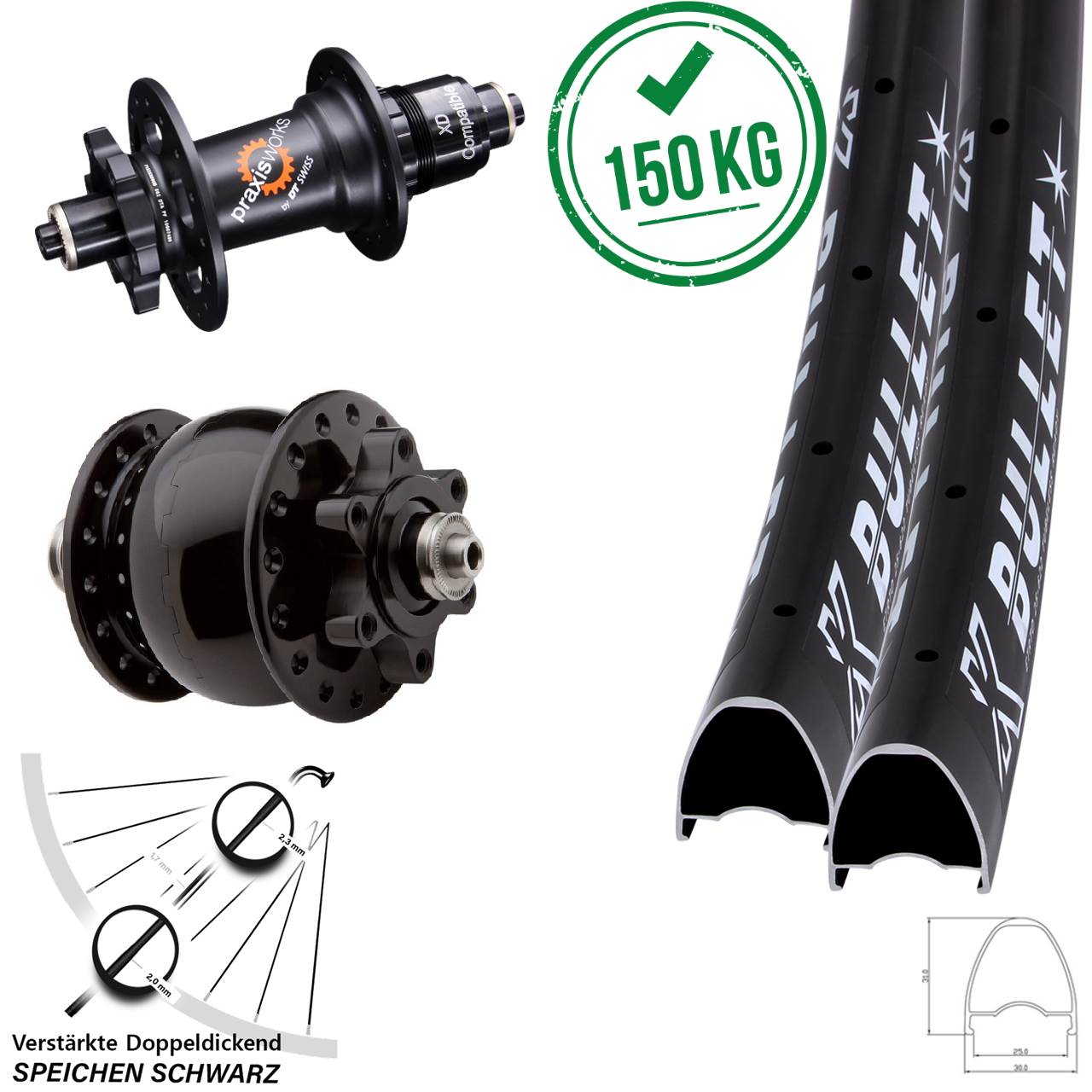 29 Zoll KX Bullet DT Swiss 350 SON 28 Disc Laufradsatz QR SRAM XD | _h ...