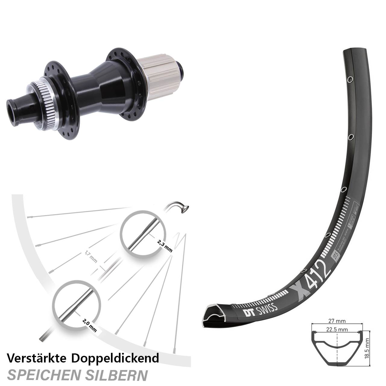 DT Swiss X412 Novatec CL-142 29 Zoll Hinterrad Centerlock 12x142 8-12 fach HG