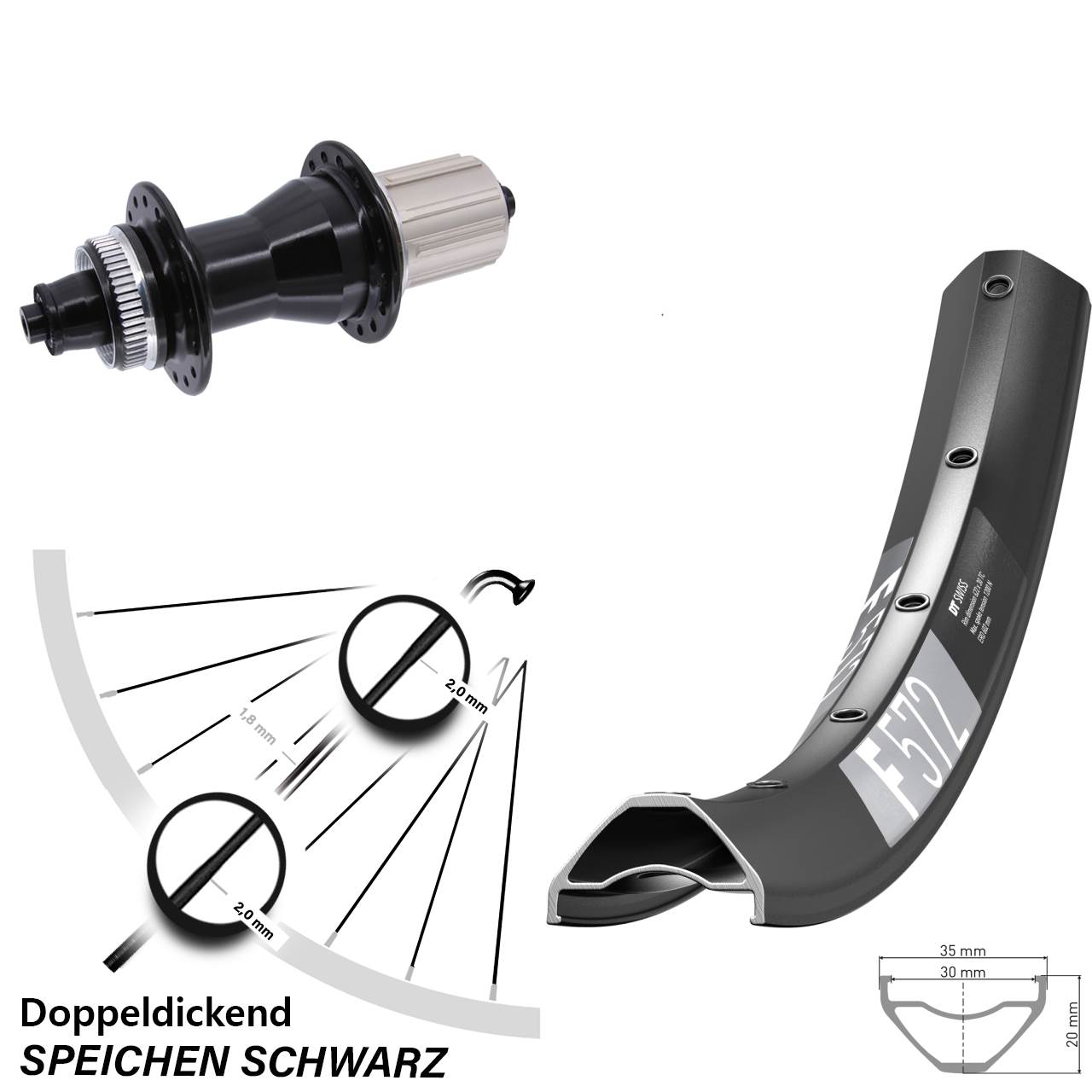 29 Zoll DT Swiss F572 Hinterrad Novatec 8-12 fach