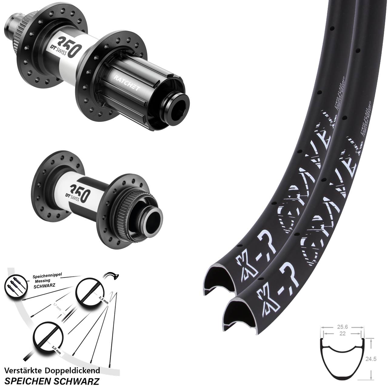 28 Zoll KX R Gravel DT Swiss 350 11-12 fach Centerlock Laufradsatz 15x100/12x142