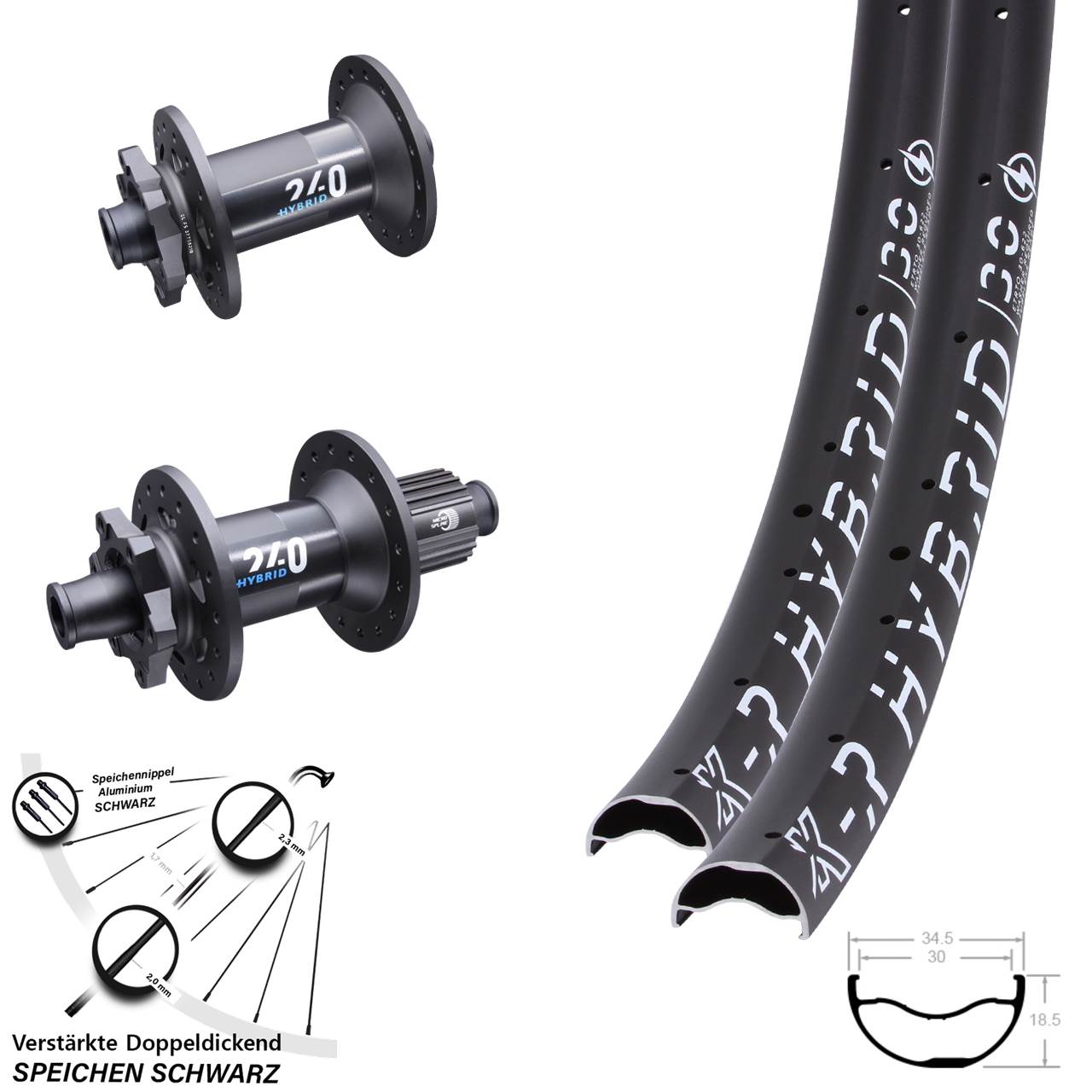 Premium Laufradsatz 29 Zoll KX-R Hybrid 30 DT Swiss 240 Micro Spline Boost