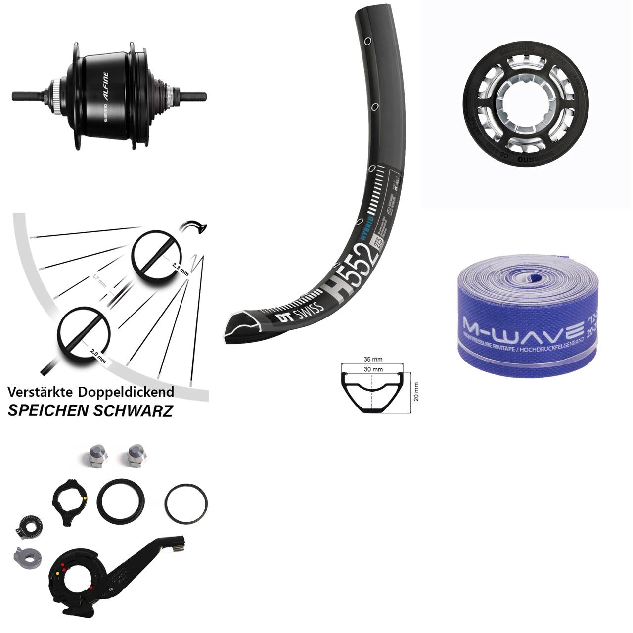 29 Zoll Hinterrad Shimano Alfine 8 Gang Centerlock DT Swiss H 552