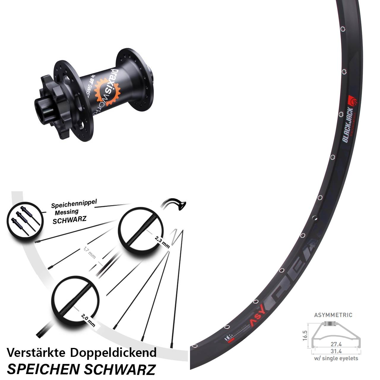 Disc Laufrad 27,5 Zoll Rodi Ready 27 DT Swiss 350 15x100