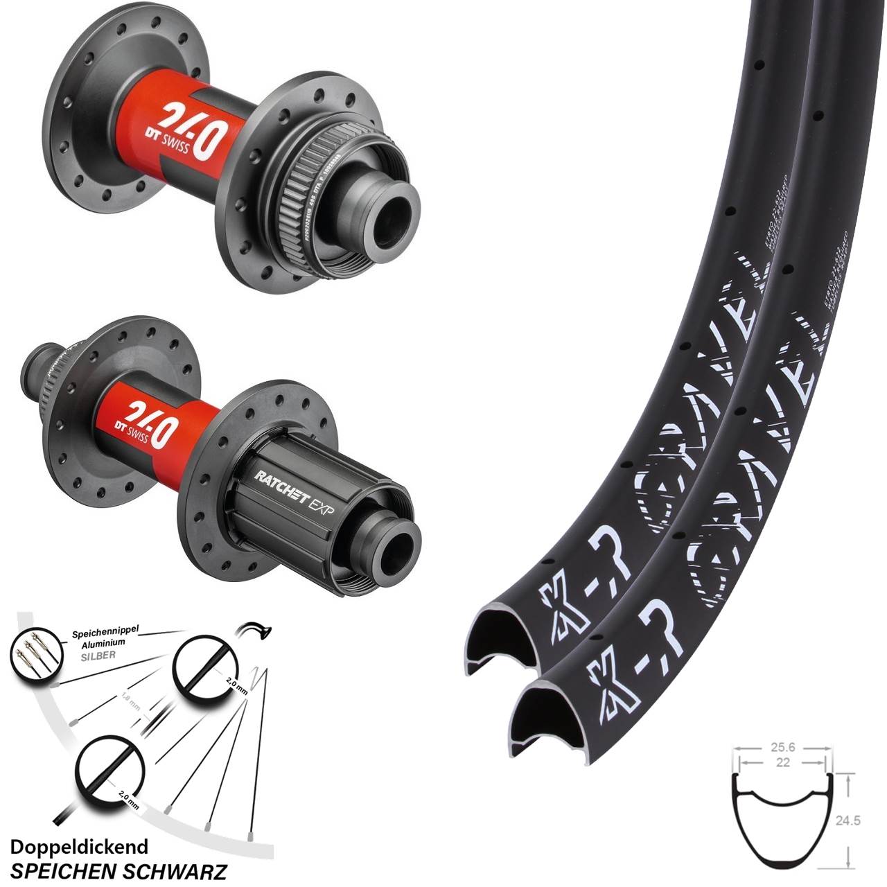 DT Swiss 240 EXP Laufradsatz KX-R Gravel 22-622 ETRTO Steckachse Road 11-fach leicht