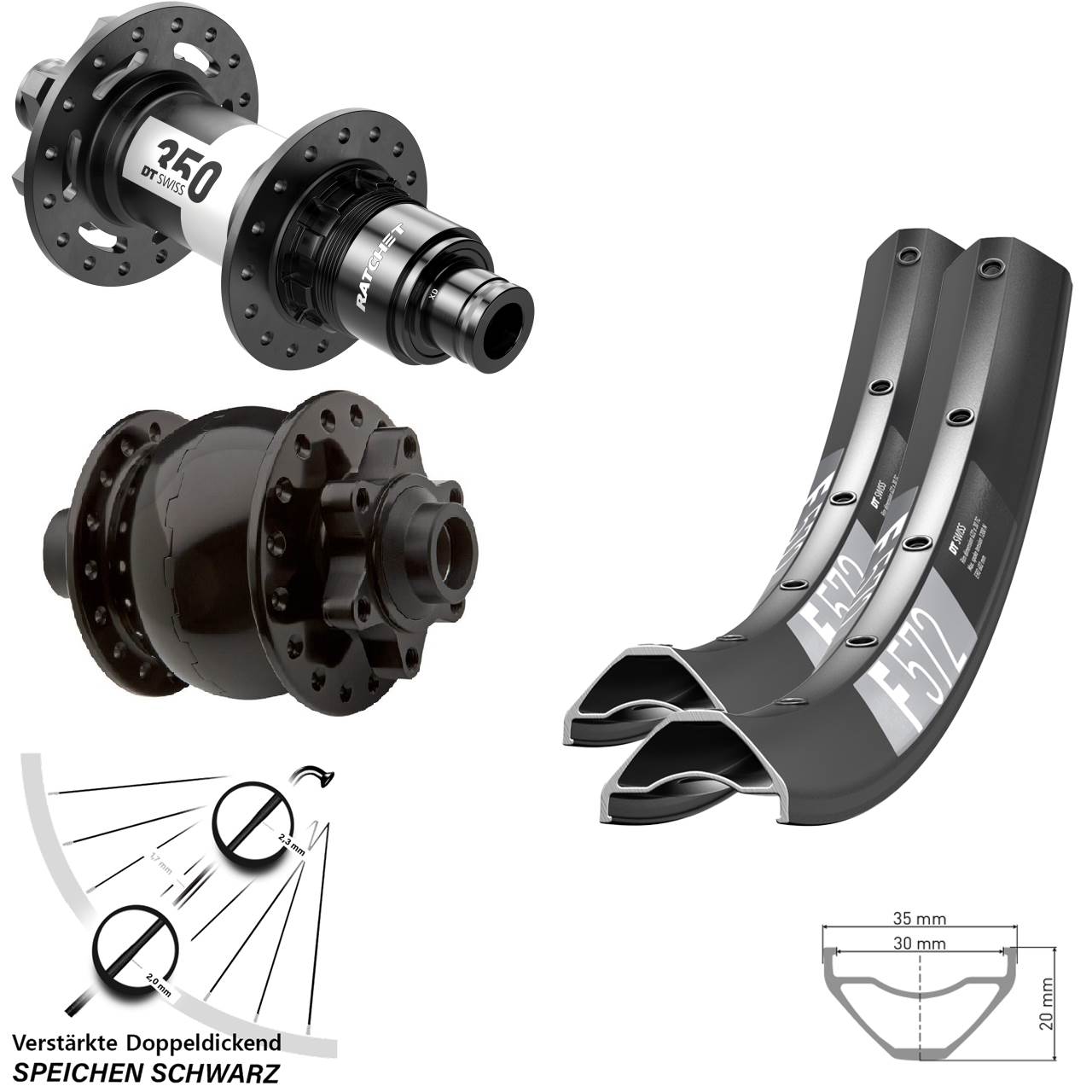 Disc Laufrad-Satz 29 Zoll DT Swiss F 572 350 SON 28 XD 11-12 fach 15x100 12x142