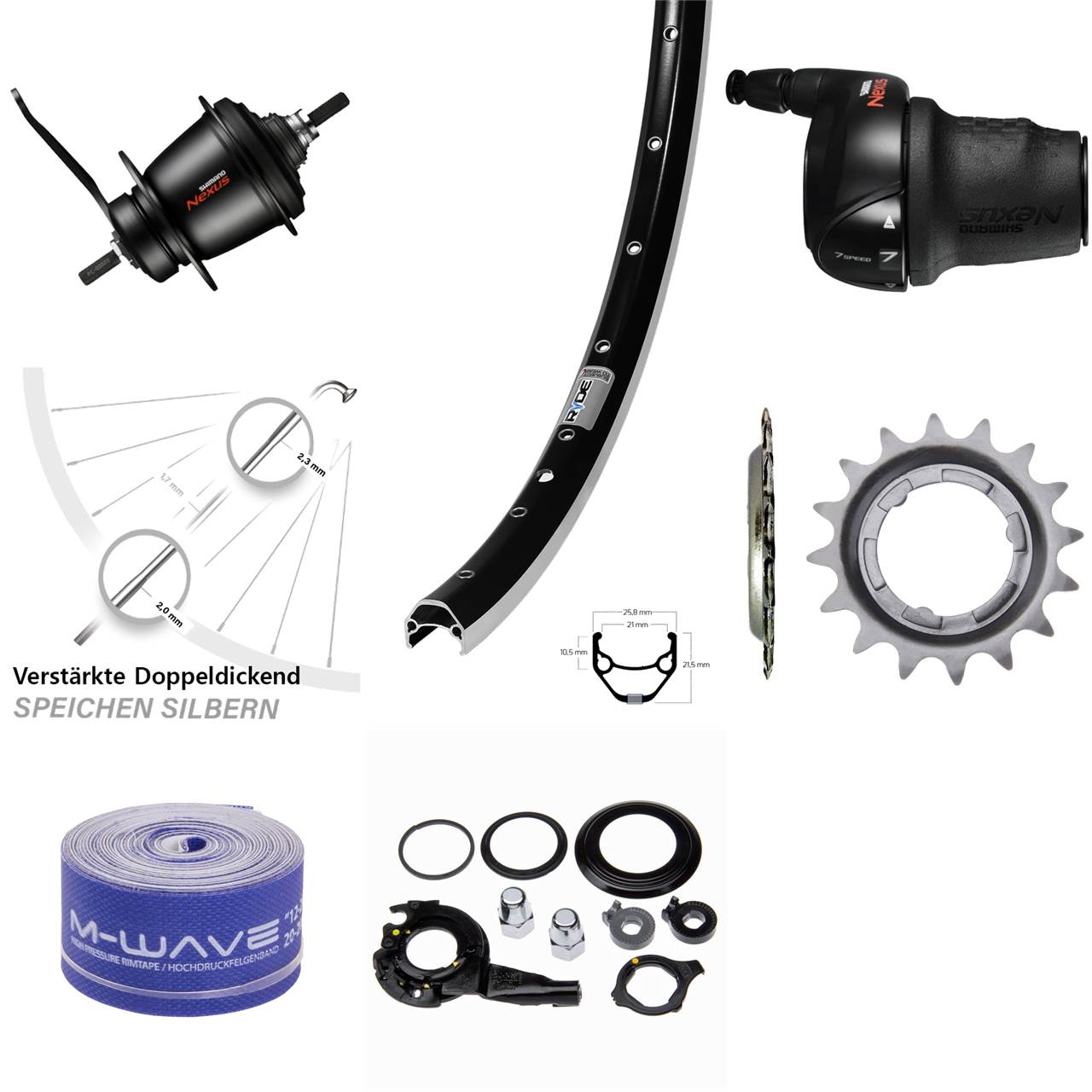 Ryde ZAC 421 Shimano SG-C3001 7 Gang mit Rücktritt 28 Zoll Hinterrad