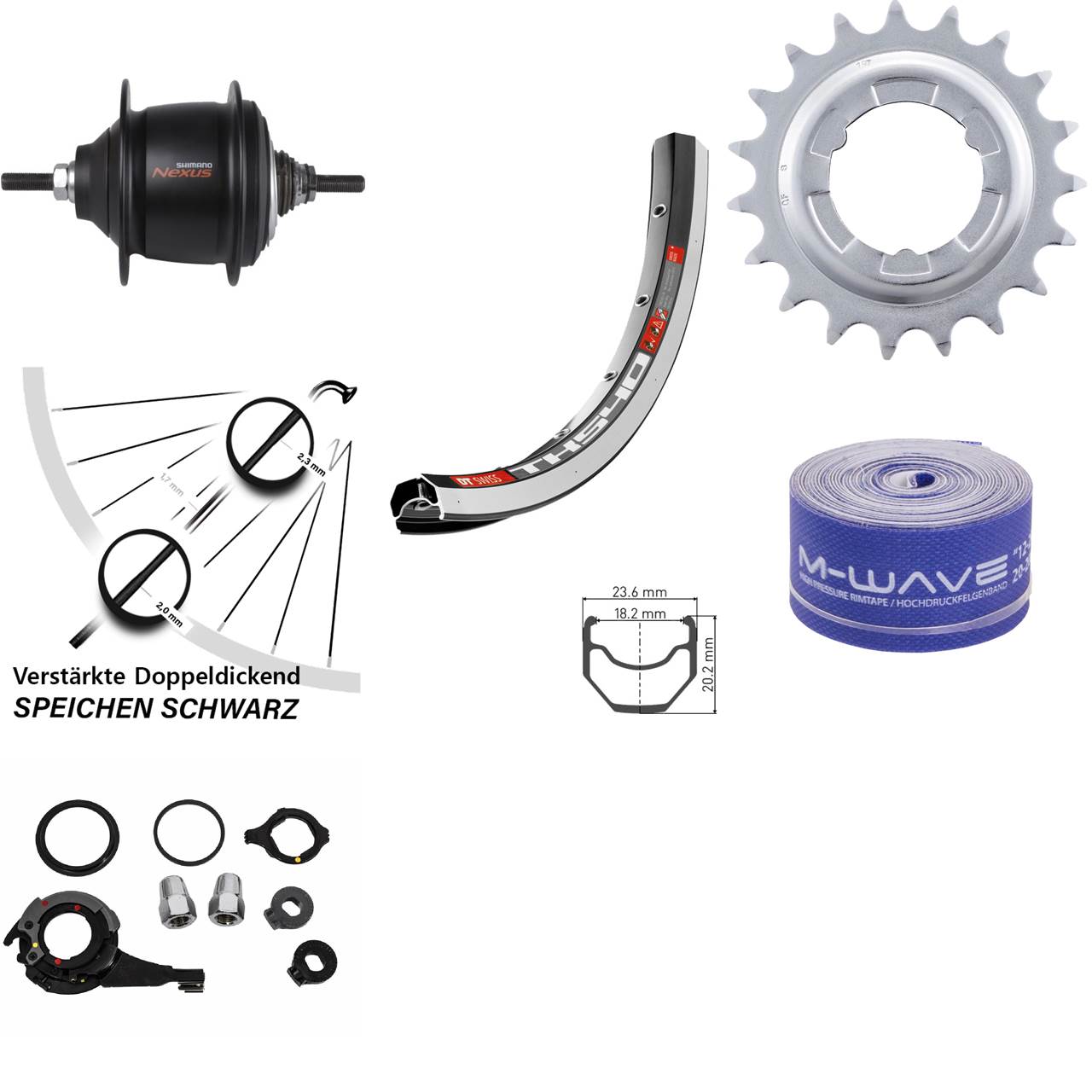 Hinterrad 28 Zoll DT Swiss TK540 Shimano Nexus 8 Gang Premium