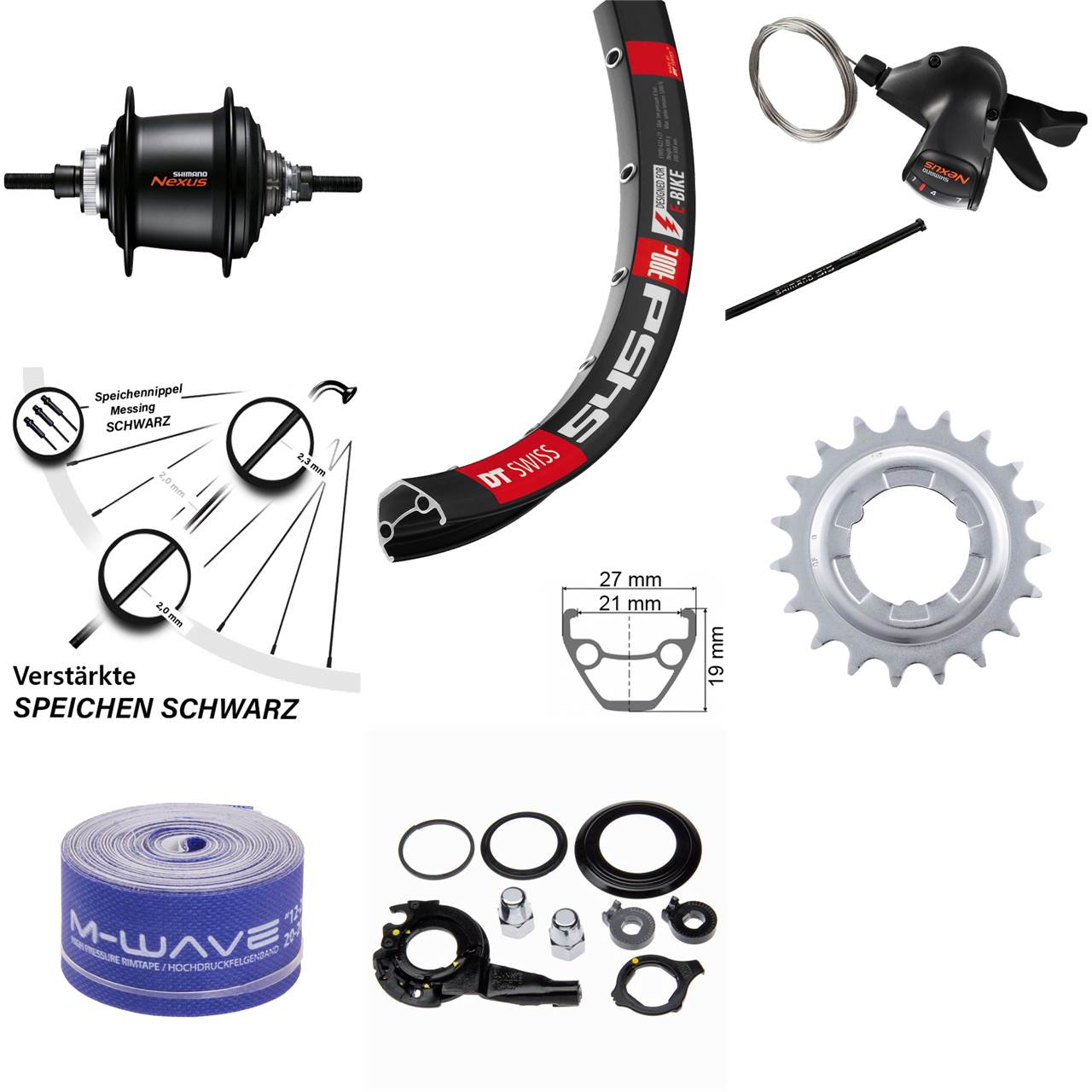 DT Swiss 545D Hinterrad 26 Zoll Shimano Nexus SG-C3001-7D 7 Gang