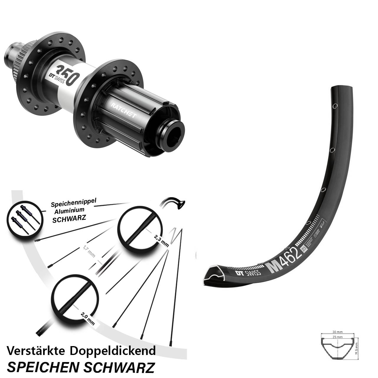 Centerlock Hinterrad 12x142 650B DT Swiss M 462-350 8-11 fach