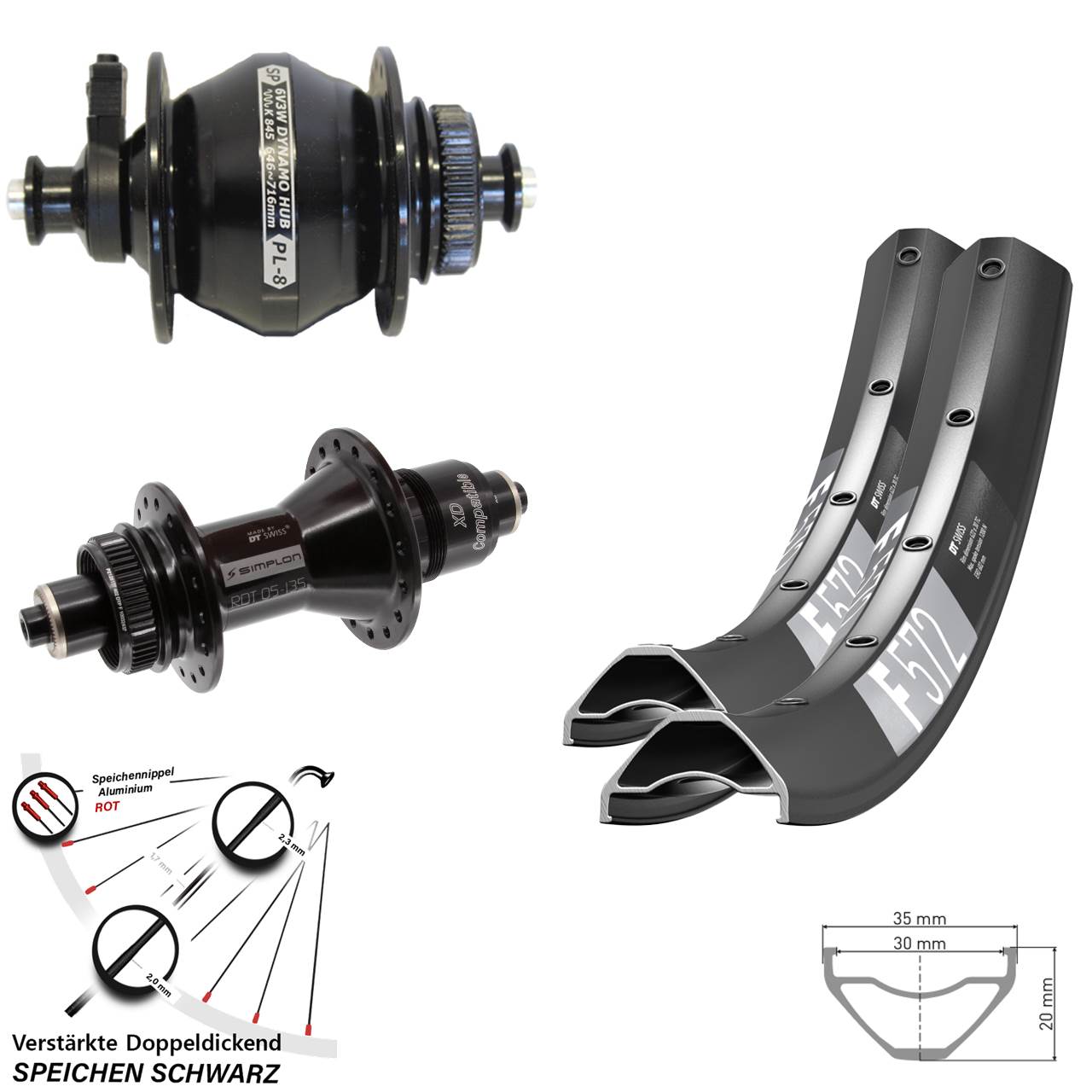 Laufradsatz Centerlock 27,5 Zoll DT Swiss F 572-370 Shutter PL-8 SRAM XD QR