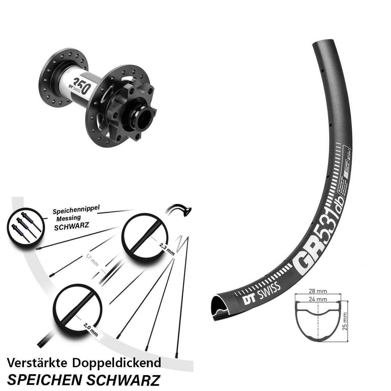 Disc Laufrad 28-29 Zoll DT Swiss GR531-350 12x100