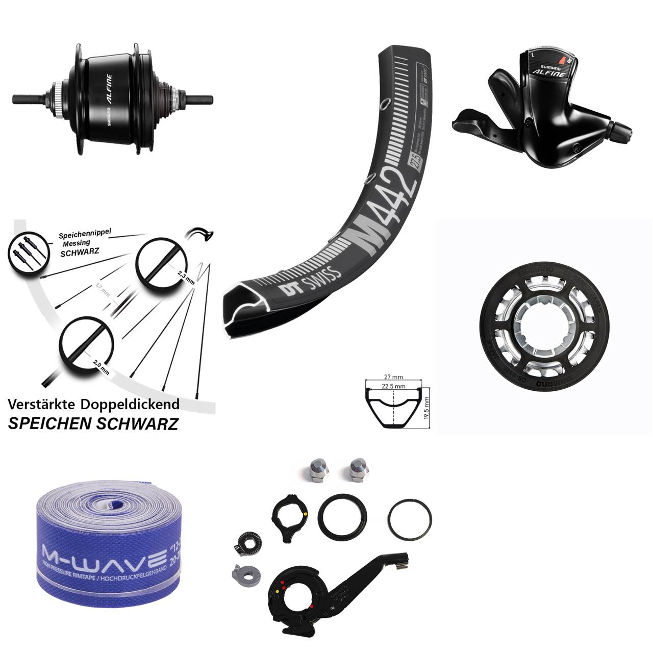 DT Swiss M442 Hinterrad Shimano Alfine 8 Gang 28-29 Zoll