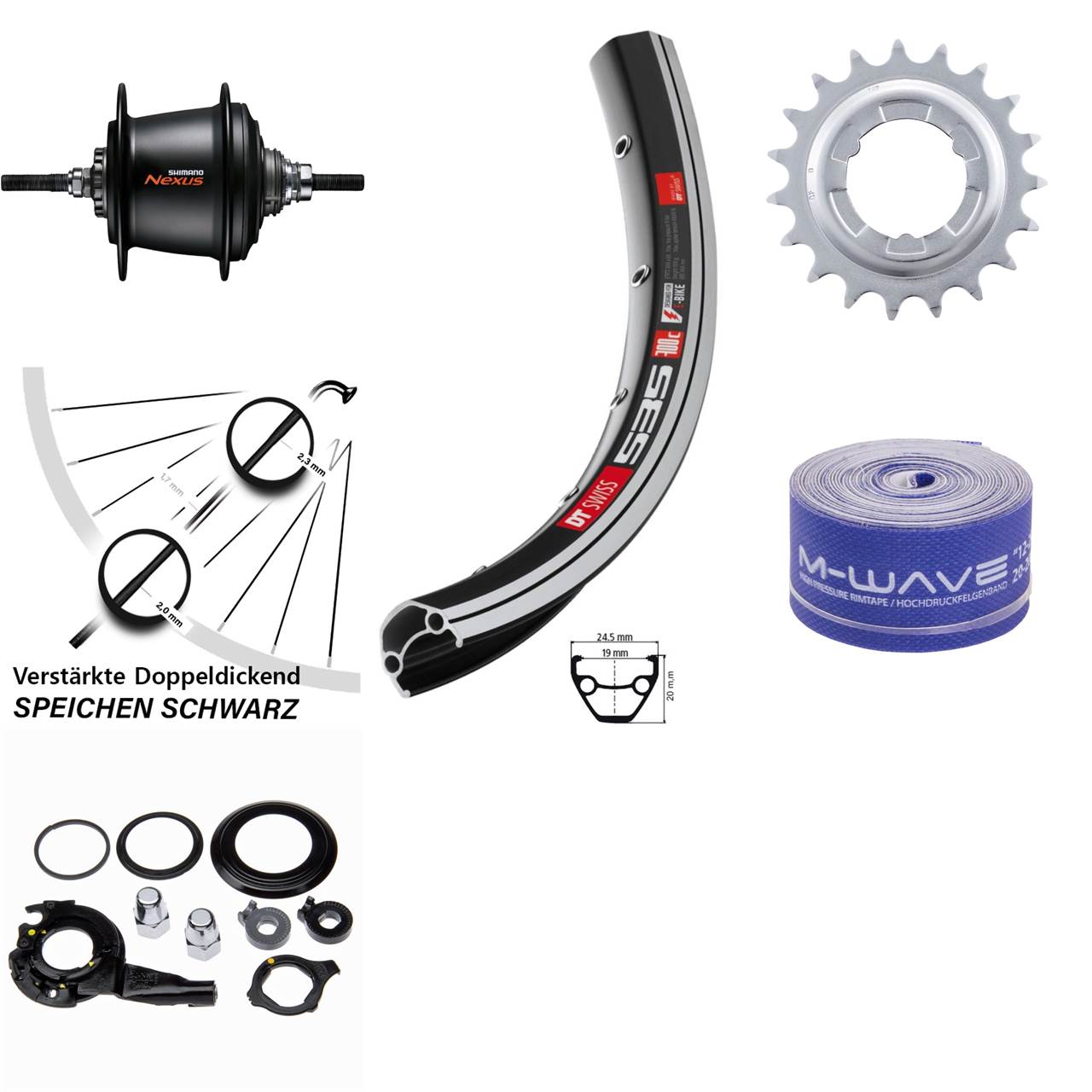DT Swiss 535 Hinterrad 28 Zoll Shimano Nexus 7 Gang Freilauf