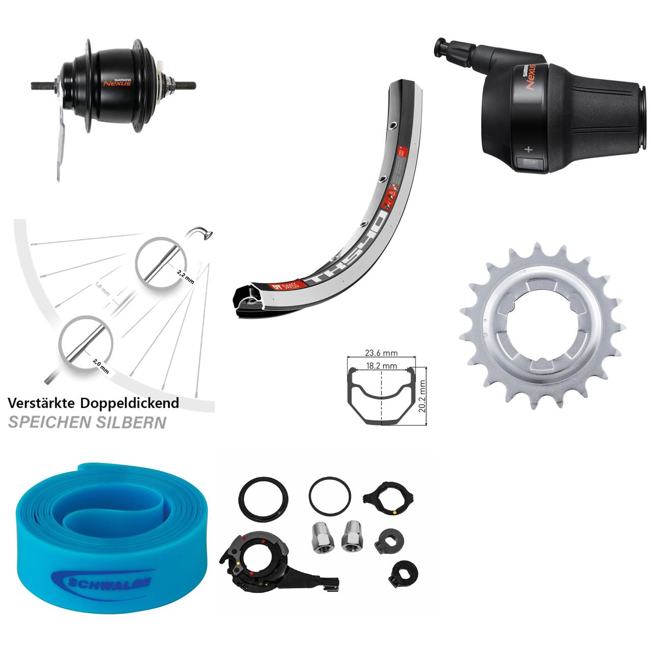 DT Swiss TK 540 Hinterrad schwarz 28 Zoll Shimano Nexus 8 Gang Rücktritt