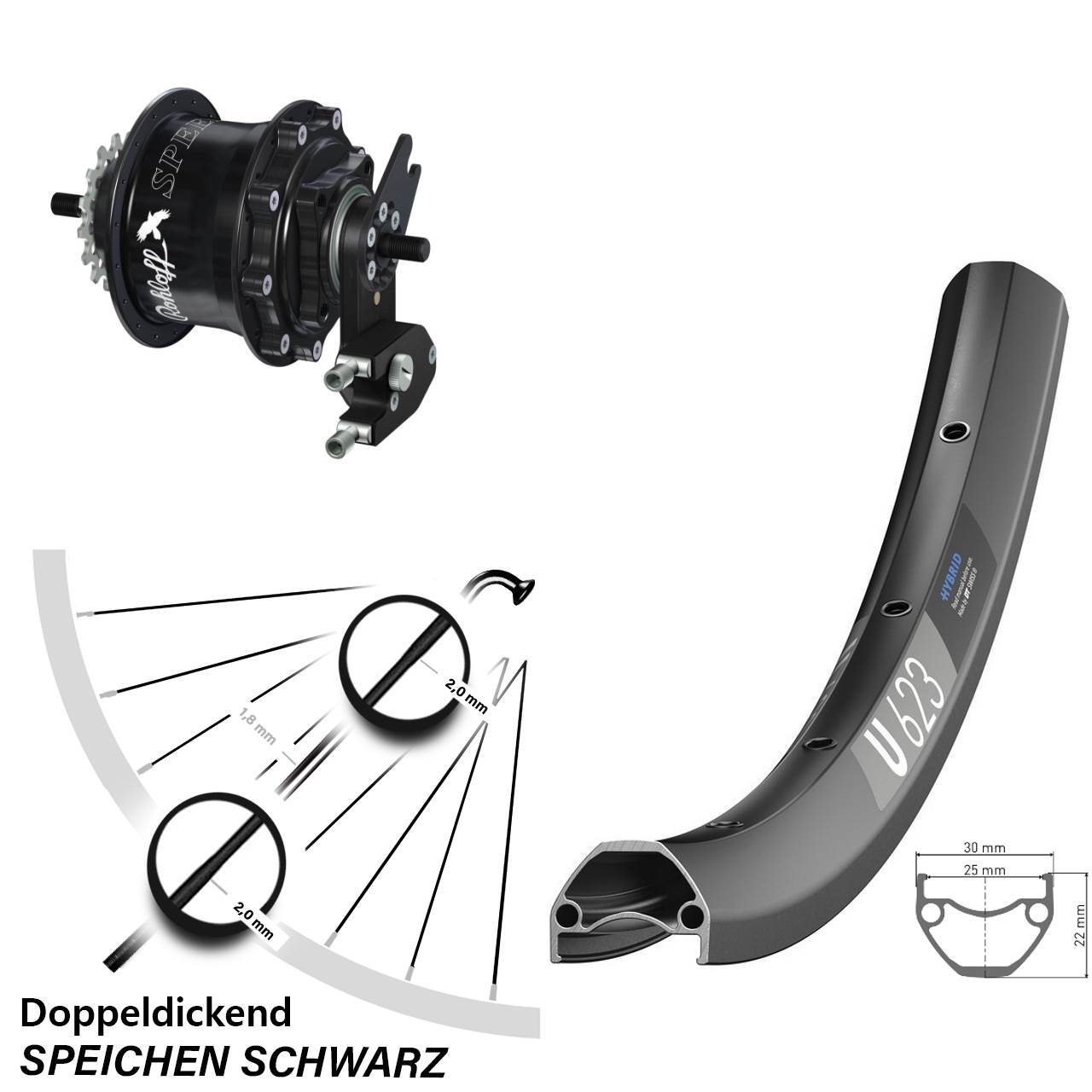 Disc Hinterrrad 28-29 Zoll DT Swiss U 623 Rohloff Speedhub TS DB OEM2