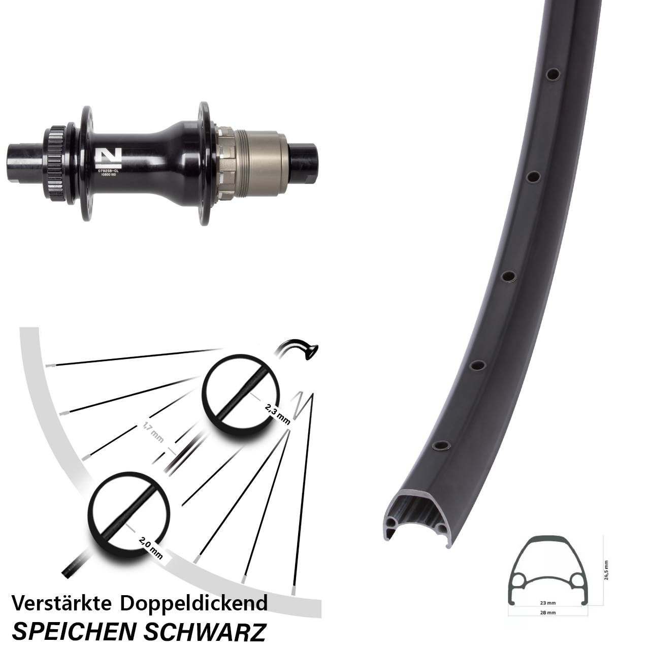 Ambrosio Sport Novatec D792 28-29 Zoll Centerlock Hinterrad 12x142 XDR