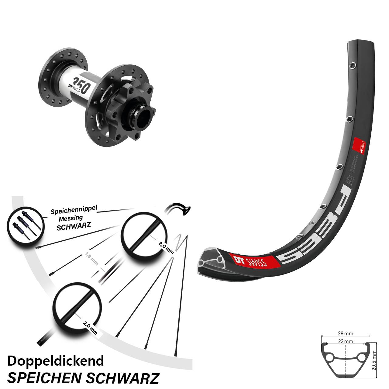 650B DT Swiss 533 D-350 Disc Laufrad 15x100